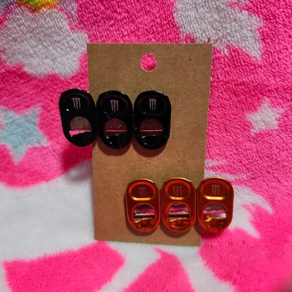 Black and Orange Monster Tab Hair Clip Set - Picture 1 of 2